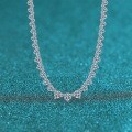 S925 Sterling Silver Full Moissanite Women's Necklace, Luxurious Diamond Design for Layering-0-4