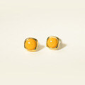 wholesale S925 Sterling Silver Fresh and Sweet Ins Style Designed Green Jade and Amber Round Square Stud Earrings M06659-0-0