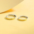 wholesale 925 Sterling Silver Textured Imprint Couple Rings, Minimalist Niche Open-Ended Matching Set for Him & Her, 520 Valentine's Day Gift-0-1