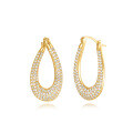 wholesale Brass Metal Hyper Flash Zircon Ear Cuff, Minimalist Exaggerated Earrings For Women,-0-6