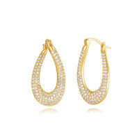 wholesale Brass Metal Hyper Flash Zircon Ear Cuff, Minimalist Exaggerated Earrings For Women,-Gold #3