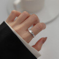 wholesale S925 Sterling Silver Ring with Tin Foil Irregular Wrinkle Texture, Concave-Convex Brushed Openable Ring J9705-0-1
