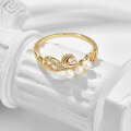 wholesale S925 Sterling Silver Gold-Plated Light Luxury Style New Ring Fashion OL Versatile Natural Freshwater Pearl Finger Ring Wholesale-0-3