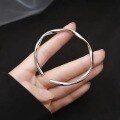 wholesale [Silver] Mobius s999 Pure Silver Bracelet for Women, Small Niche Design with High-End Feel, Gift for Girlfriend or Best Friend on Chinese Valentine's Day-0-1