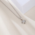 wholesale S925 Sterling Silver Women's Necklace Clavicle Chain Minimalist Four-Leaf Flower Zircon Pendant Cross-Border New Arrival Jewelry Wholesale-0-1