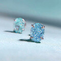 wholesale Sterling Silver New 6*8mm Aquamarine Zircon Earrings for Women, Cross-Border Ins Best-Seller-0-3