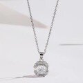 wholesale S925 Sterling Silver Maker's New Square Mixed Diamond CZ Pendant for Women, Elegant, Sophisticated, and Versatile Jewelry-0-0