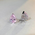 wholesale S925 Sterling Silver Pink Teardrop Ear Stud Wholesale, Ins Style Minimalist Versatile High-End Jewelry, Popular Earring-0-2