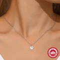 wholesale 925 Sterling Silver, Plated with White Gold Plated, Minimalist, Cute, Girl-Next-Door Style Cat Paw or Dog Paw Necklace-0-1
