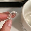 wholesale S925 Sterling Silver Ethereal Hollow-Out Floral Ring, Gentle and Elegant, Sweet and Unique, High-End Sense Index Finger Band-0-2