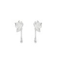 wholesale Fine Silver 999 Maker S999 Tassel Hollow-Out Butterfly Minimalist Earrings for Women, Fashionable Vintage Chinese Style Exquisite Design Earrings-0-4