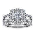wholesale 925 Sterling Silver Light Luxury Couple's Ring Set for Women,,INS Style-0-4