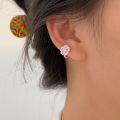 wholesale S925 Sterling Silver Korean-style Cherry Blossom Ear Clips for Women, Small and Unique Forest-inspired Ins-style Simple and Elegant Earrings-0-0