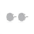 S925 Silver Geometric Irregular Circle Round Ear Stud Earrings with Moissanite-0-3