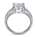 wholesale 925 Sterling Silver Women's 2-Carat Zircon Fashion Four-Prong Wedding Ring Silver Jewelry INS Wholesale Ring-0-2
