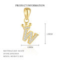 wholesale S925 Sterling Silver, Fashionable And Luxurious Crown Design With Zircon, Diy 26 English Letter Pendant Necklace, Versatile For European And American Styles-0-27