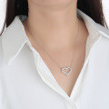 wholesale S925 Sterling Silver Moissanite Large Heart Women's Necklace Full Diamond Heart Pendant Minimalist High-End Cross-Border Wholesale Collarbone Chain-0-3