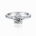 wholesale 925 Sterling Silver Cross-Border Simulated Diamond Moissanite Ring for Women, Luxury 1-Carat Engagement Wedding Ring, Factory Direct Supply-0-1