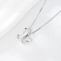 wholesale S925 Sterling Silver Diamond-Inlaid Hollow Butterfly Necklace for Women, Fashion Minimalist Insect Animal Pendant-0-3