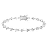 wholesale Sterling Silver, YUNQIAN New Style Zircon Heart-shaped Love Bracelet for Women, Simple and Fashionable Trendy Internet Famous Full-Single Row Diamond-4mm heart-shaped 14K gold Length: 16.5CM Approximate Weight: 6.25g 925 silver