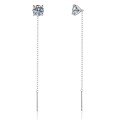S925 Sterling Silver Moissanite Four-Prong Earrings-0-3