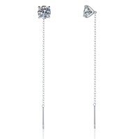 S925 Sterling Silver Moissanite Four-Prong Earrings-5.0mm high carbon stone  925 silver