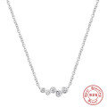 wholesale S925 Sterling Silver Ins-style Small Snake Pendant with Crystal Rhinestones and Pearl Drop Necklace-0-6