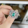 wholesale S925 Sterling Silver 1ct Paraiba Lace Ring with Mesh Italian Craftsmanship Wholesale for Women-0-0