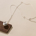 wholesale S925 silver fresh and sweet ins-style niche design cute chubby fortune ingot necklace Y01700-0-4