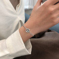 wholesale 925 Sterling Silver Daisy Bracelet for Women Trendy Ins Hip-Hop Punk Niche Sunflower Retro Internet-Famous Fashion Jewelry-0-2