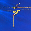 wholesale S925 Sterling Silver Gold-Plated Woven Snake Necklace, New Style, Xiaohongshu Live Cross-Border Hot Item-0-2