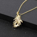 wholesale 925 Silver Designer High-End Pendant with Phoenix Bird Feather Design Inlaid with Natural Topaz Necklace Pendant-0-3