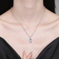 Sterling Silver Moissanite Necklace, Minimalist Ins Style Small Rose Design-0-2