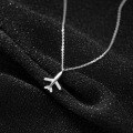 wholesale S925 silver necklace women's Korean style small fresh diamond-inlaid airplane collarbone chain personality cute neck accessory D7904-0-3
