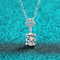 S925 Sterling Silver Moissanite Pendant with Dan-Shaped Design-0-4