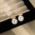 wholesale S925 Sterling Silver Creator Pearl T Multi-Way Pearl Earrings, French New Trend High-End Niche Design-0-1