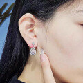 wholesale 925 Sterling Silver Zhu Zhifan Jewelry Elegant and Fresh Pear-shaped Pink Diamond 4*7mm Earrings, Simple and Luxurious Stud Earrings-0-2