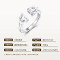 Sterling Silver Moissanite Heart Ring, Sweet Niche Trendy Ins Style 925 Jewelry Factory Wholesale-0-4