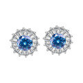 wholesale S925 Sterling Silver Moissanite Sunflower Stud Earrings, Versatile and Simple Fashion Earrings for Wholesale Live Streaming-0-10