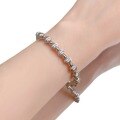 wholesale S925 Sterling Silver Laser Brushed Cat Eye Bead 60 Bracelet for Women, Small and Minimalist, Luxuriously Designed-0-4