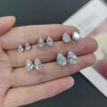 wholesale S925 sterling silver gold-plated Audrey Hepburn-style pear-shaped moissanite eagle claw earrings with 05/15/2 carat teardrop stones-0-1
