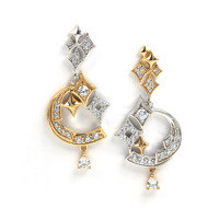 wholesale S925 Gold-Plated Silver Dunli New High-End Luxury Star Earrings with Color Separation for Women, Wholesale from Manufacturer-Luxury zircon women's earrings
