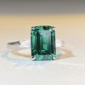 wholesale S925 Sterling Silver New Emerald Cut Ring Pagoda Cut 5 Carat Square Ring Women-0-3