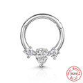 wholesale S925 Sterling Silver European and American Hot-Selling Light Luxury Multi-Diamond Zirconia Cartilage Nose Ring and Ear Clips-0-6