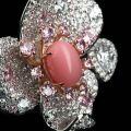 wholesale 925 Silver Gold-Plated Ring with High-Carbon Diamond Pink Conch Pearl Cabochon Flower Design, Luxurious and Versatile Jewelry for Women-0-3