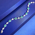 wholesale Simulated emerald 5*7 bracelet in metal, 1 carat, new style, fashionable and high-end for women-0-2