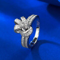 wholesale S925 silver new fashion knot row ring with zirconia cross-border jewelry-0-2