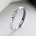 wholesale S925 Sterling Silver Line Romantic English Letter Sentence Couple Rings Korean Style Ins Versatile Ring-0-1