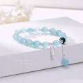 wholesale S925 Sterling Silver Wish Fulfillment Aquamarine Bracelet for Women DIY Beaded Bracelet Malachite Bracelet Ins Style Niche Premium Aesthetic-0-1