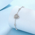 wholesale PT950 gold plated 925 sterling silver women's moissanite heart-shaped bracelet simple and sweet gift ready-to-ship wholesale-0-2